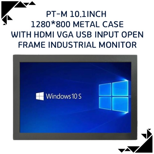 PT-M 10.1inch 1280*800 metal case with HDMI VGA USB INPUT OPEN frame industrial monitor