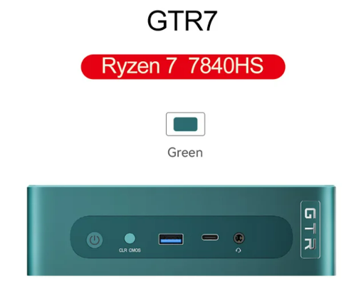 GTR7 프로 게이밍 미니 PC, 라이젠 9 7940HS, 최대 65W TDP 지지대 오버클럭, GTR7 R7 7840HS 데스크탑 미니 컴퓨터