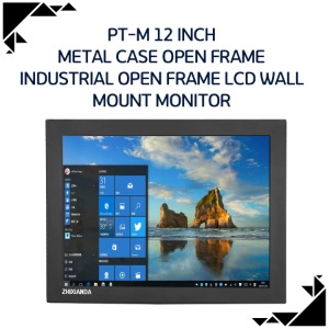 PT-M 12 inch metal case open frame industrial open frame LCD wall MOUNT monitor