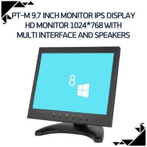 PT-M 9.7 inch monitor IPS display HD monitor 1024*768 with multi interface and speakers