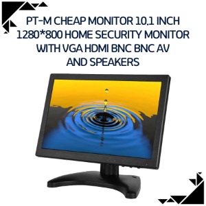 PT-M Cheap monitor 10.1 inch 1280*800 home security monitor with VGA HDMI BNC BNC AV and speakers