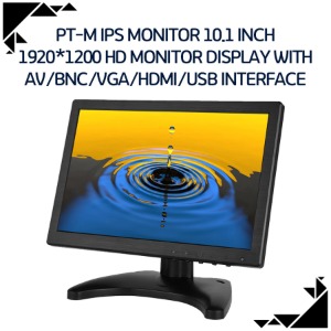 PT-M IPS monitor 10.1 inch 1920*1200 HD monitor display with AV/BNC/VGA/HDMI/USB interface