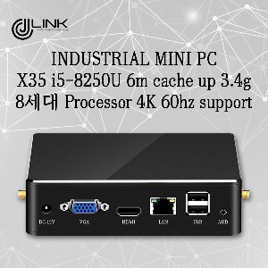 산업용 컴퓨터 X35 i5-8250U 6m cache up 3.4g 8세대 Processor 4K 60hz support 베어본 INDUSTRIAL PC